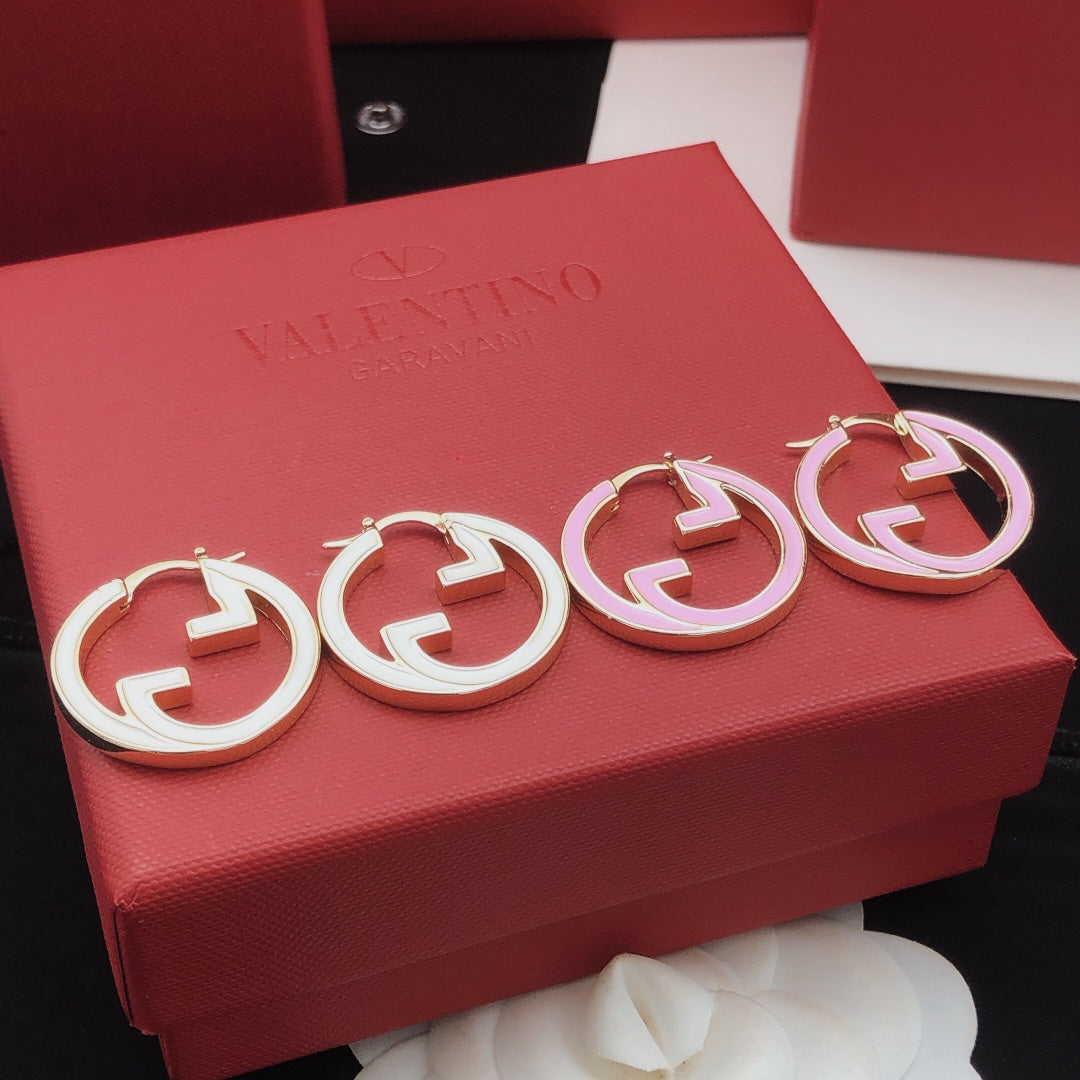 Geometric Emblem Statement Earrings in Gold-Tone – Design 004 detail view