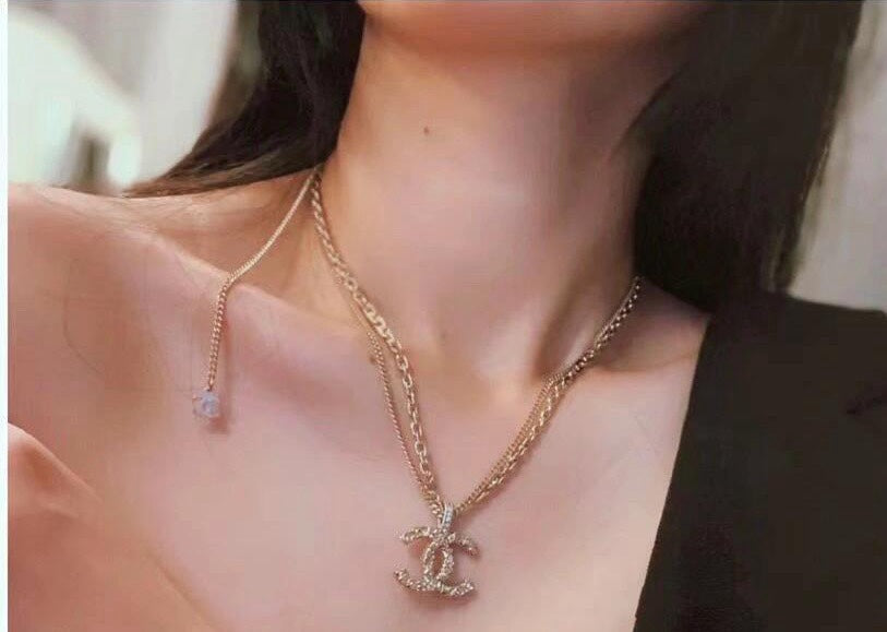 Signature Emblem Pendant Necklace in Polished Metal-Tone – Design 074 main product view