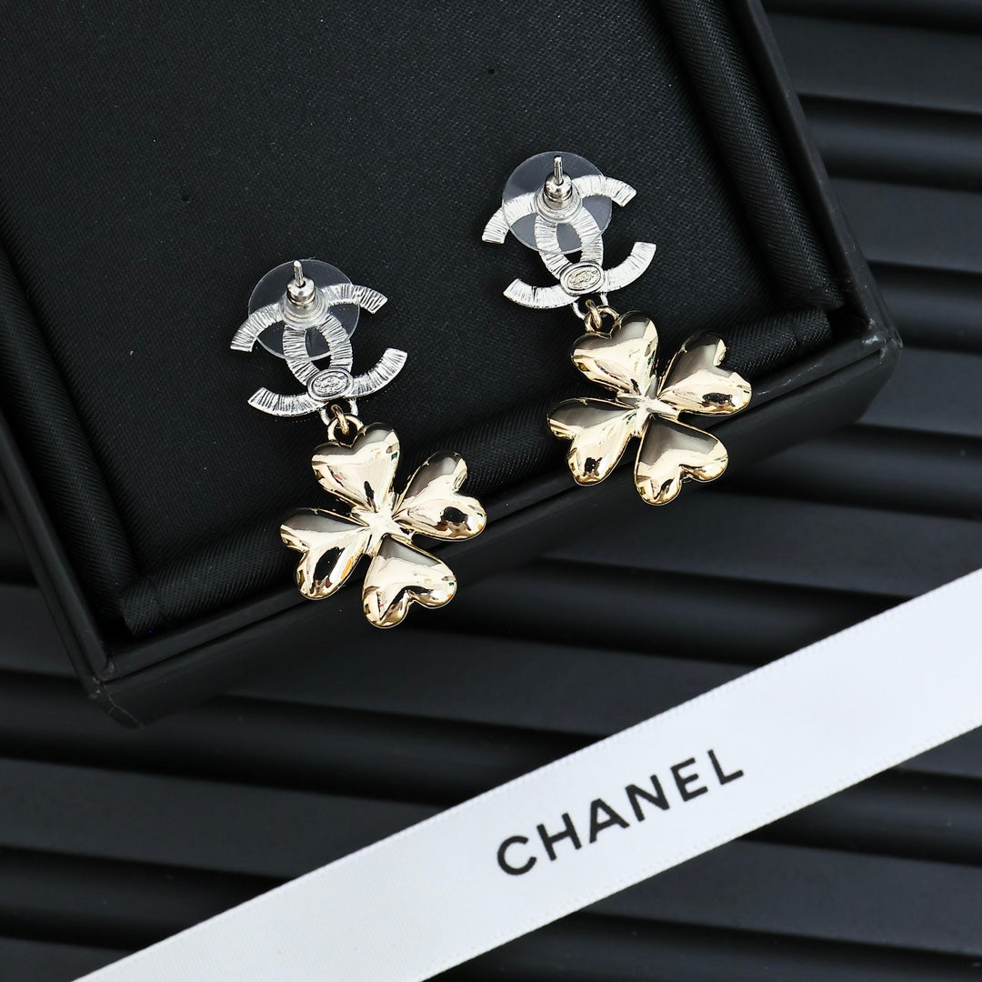 Double-C Emblem Statement Earrings in Silver-Tone – Design 001 side detail