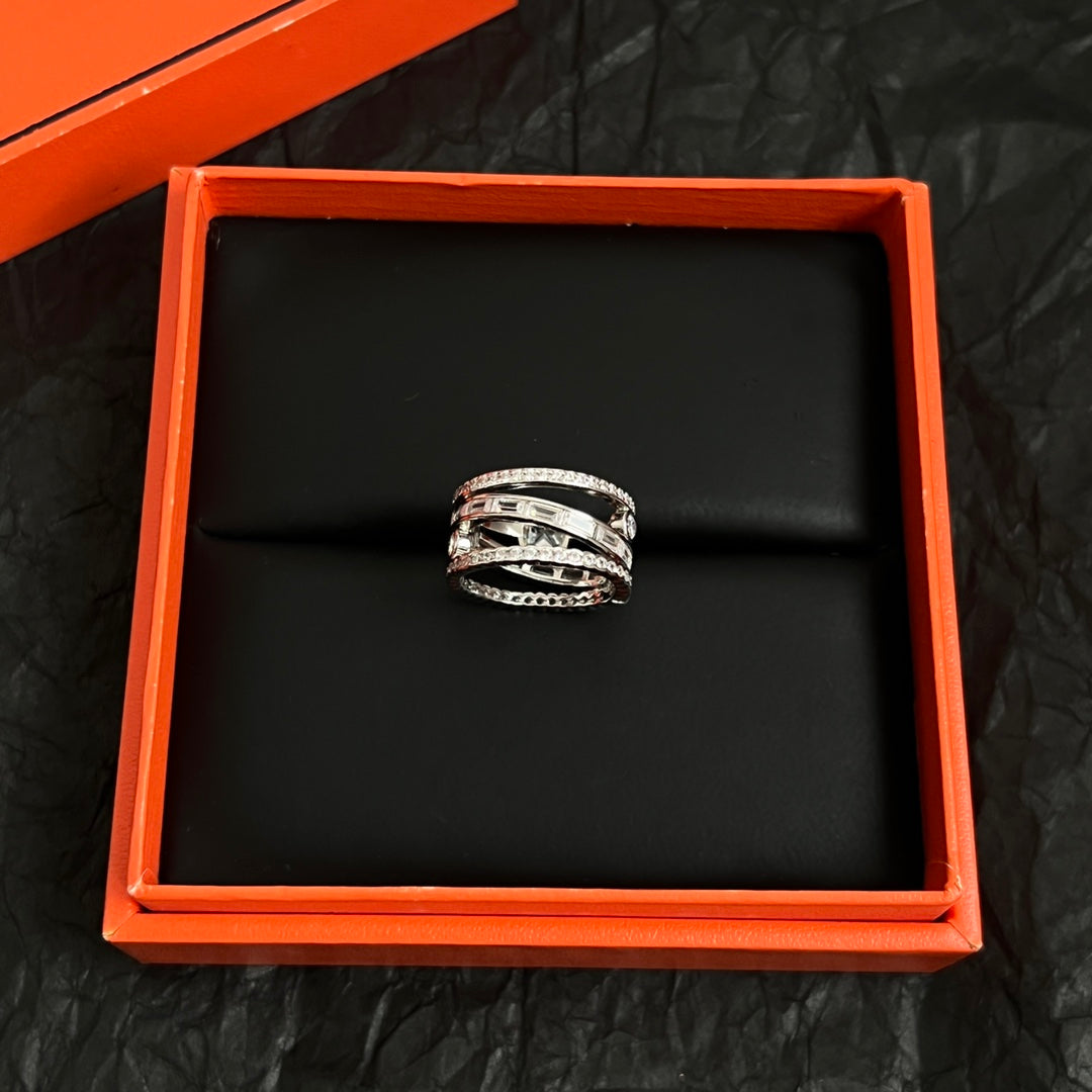 Signature Emblem Statement Ring in Polished Metal-Tone – Design 025 detail view