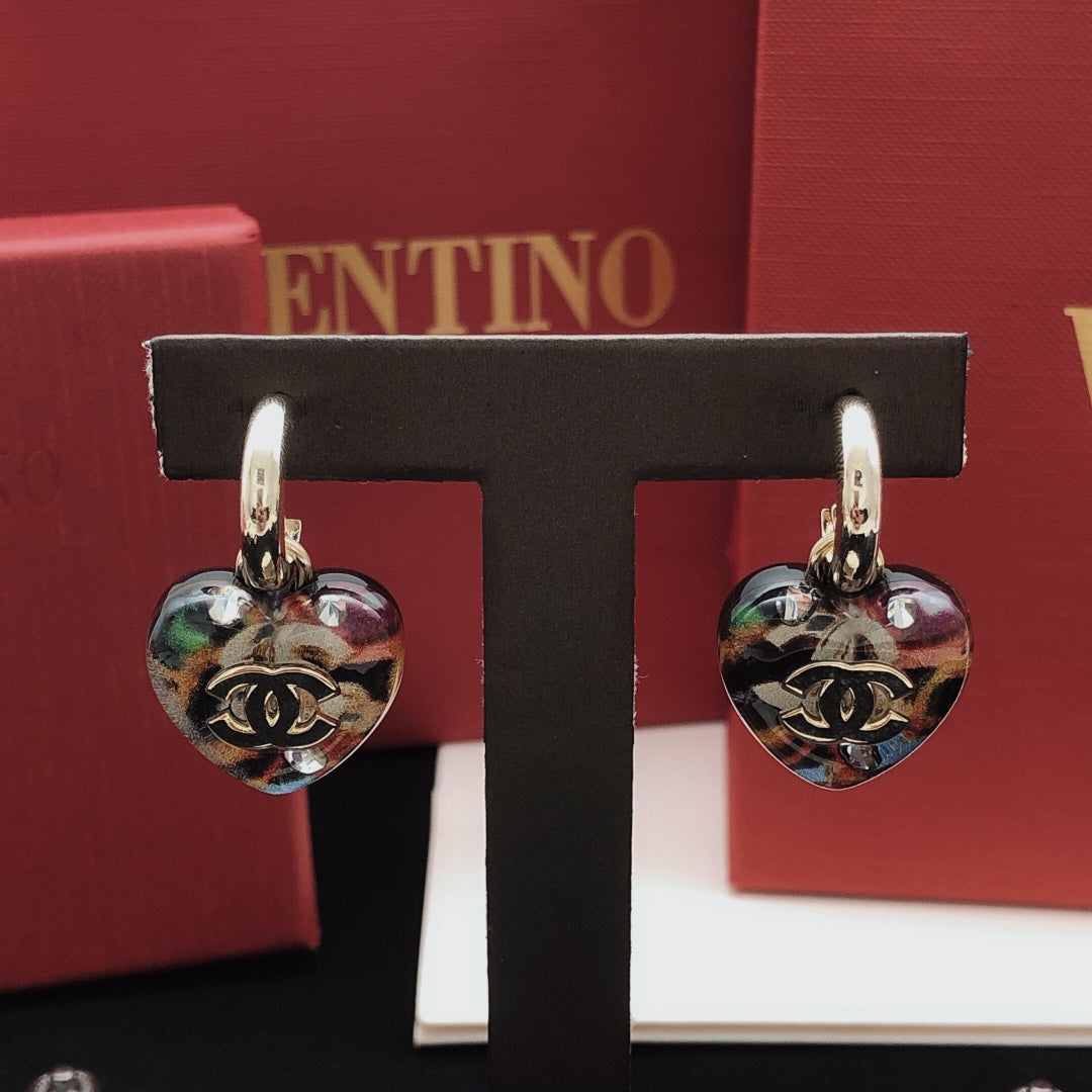 Heart Statement Earrings in Gold-Tone – Heart Detail – Design 002 styled product view