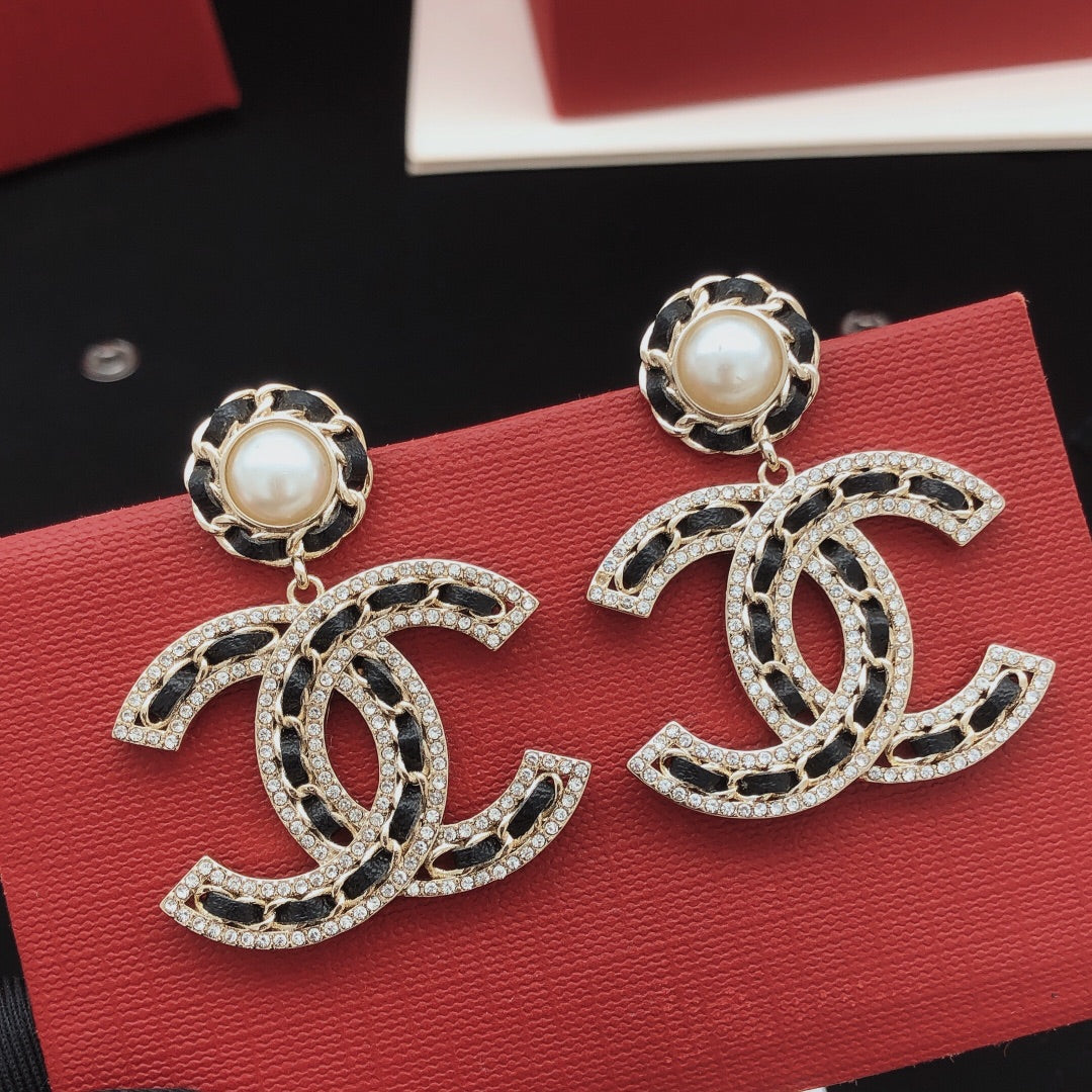 Signature Emblem Statement Earrings in Gold-Tone – Design 031 close-up detail
