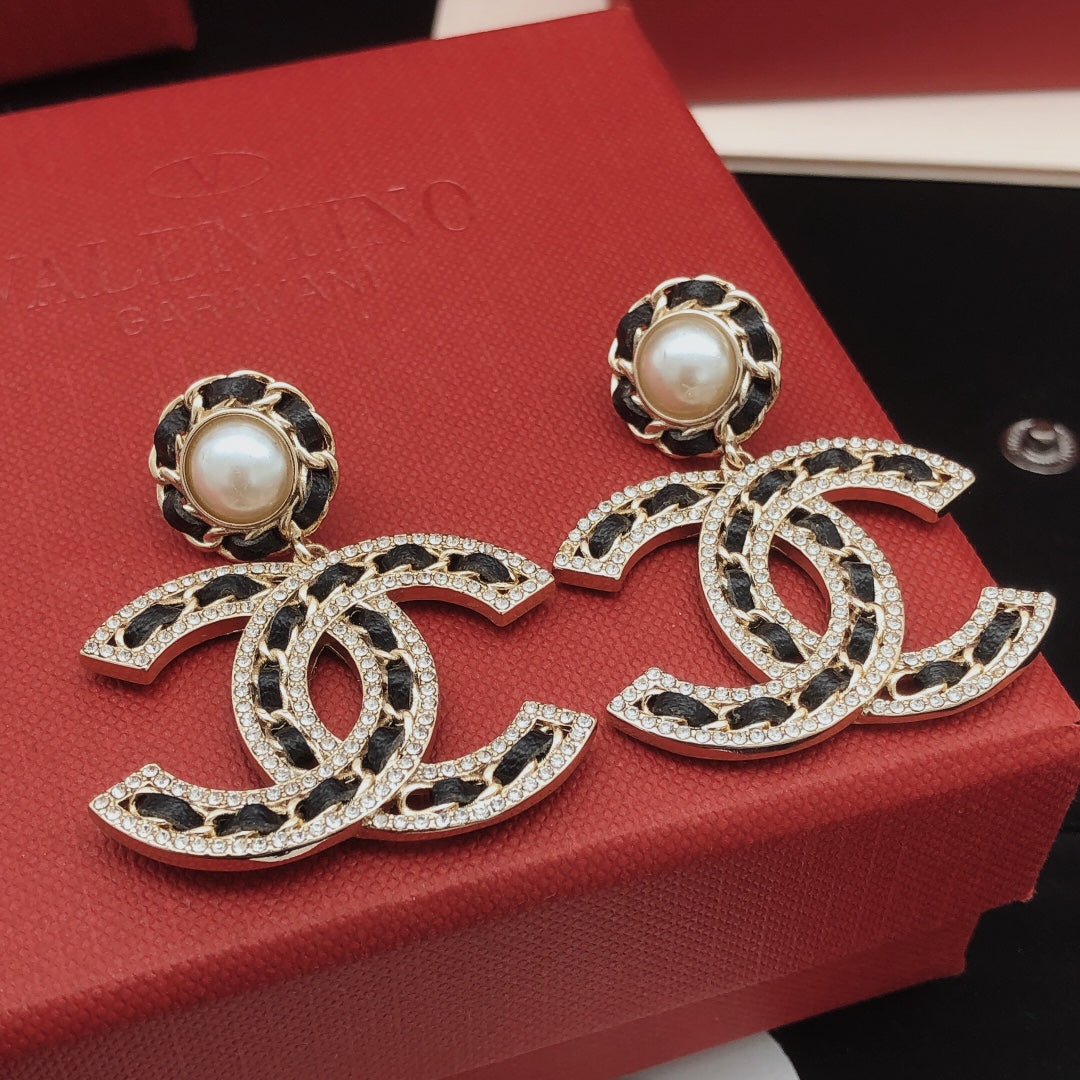 Signature Emblem Statement Earrings in Gold-Tone – Design 031 front product view