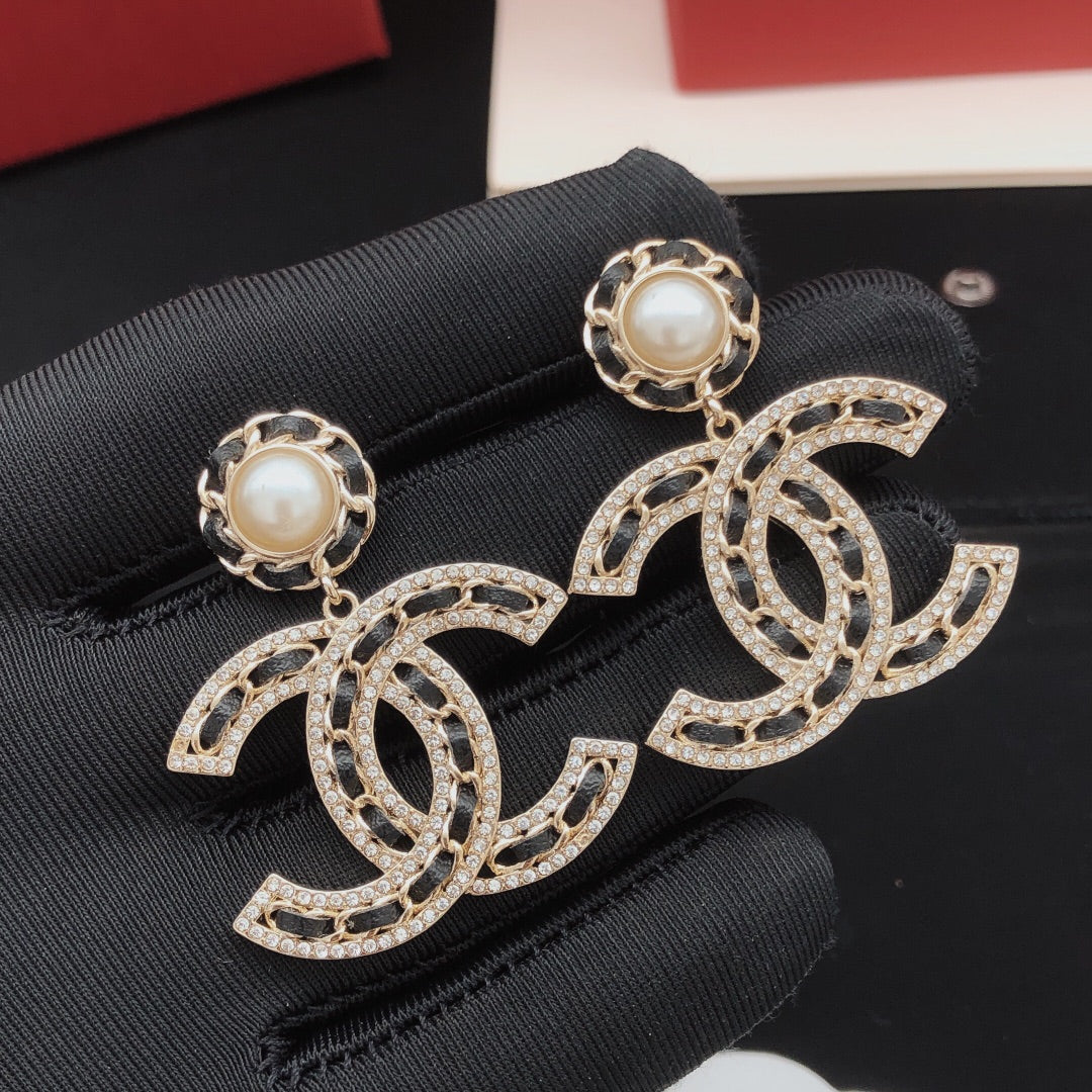 Signature Emblem Statement Earrings in Gold-Tone – Design 031 main product view