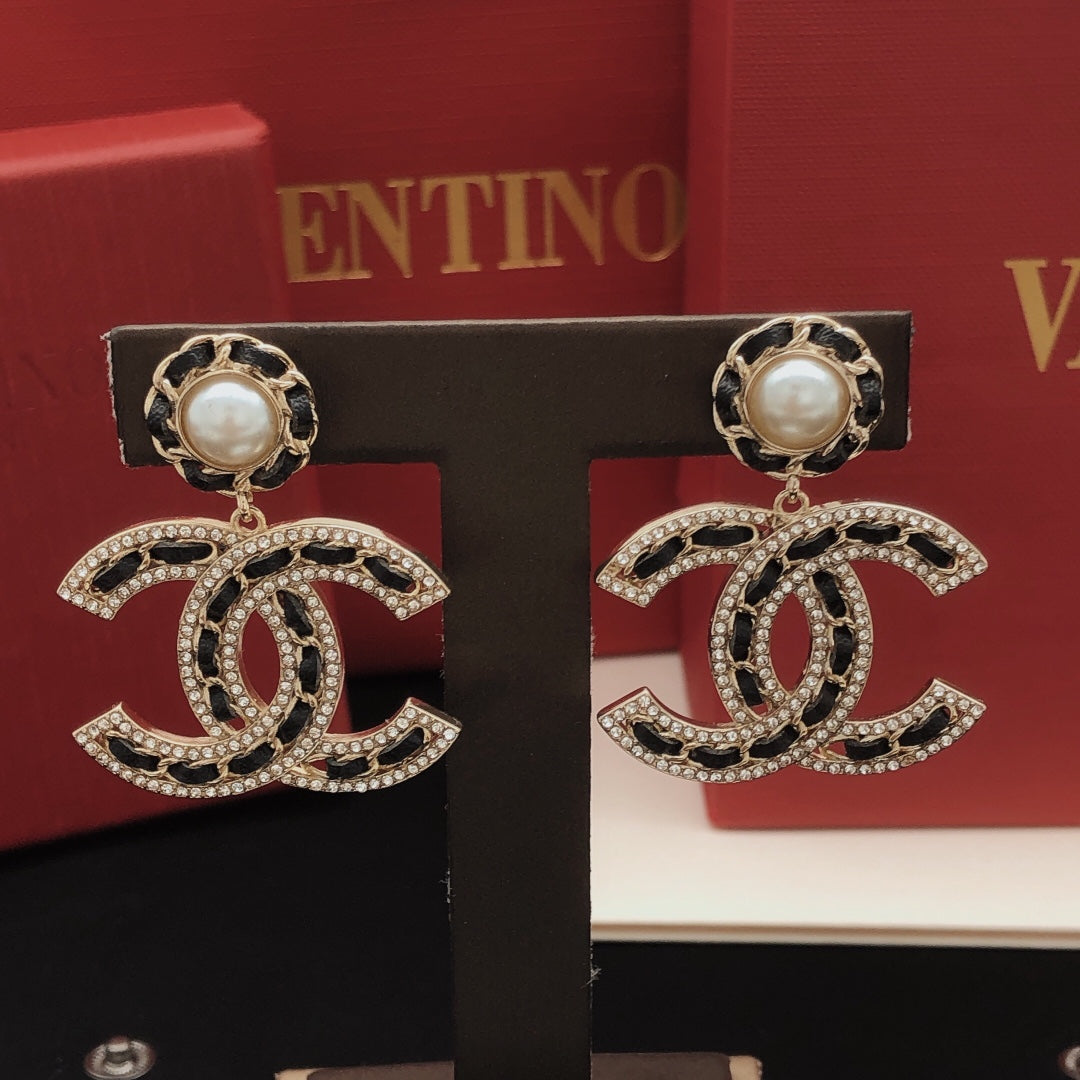 Signature Emblem Statement Earrings in Gold-Tone – Design 031 detail view