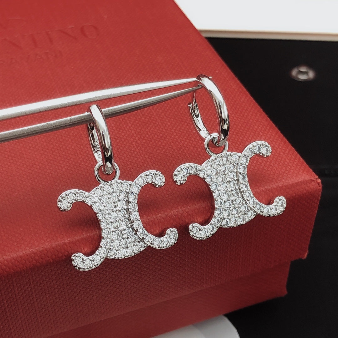 Signature Emblem Crystal-Accent Drop Earrings main product view