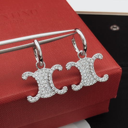 Signature Emblem Crystal-Accent Drop Earrings main product view