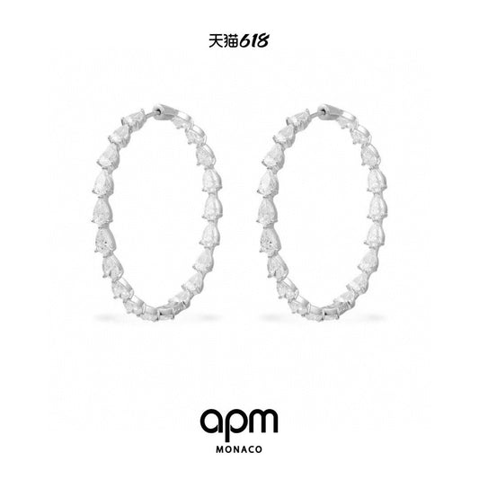 Teardrop Hoop Earrings in Silver-Tone main product view