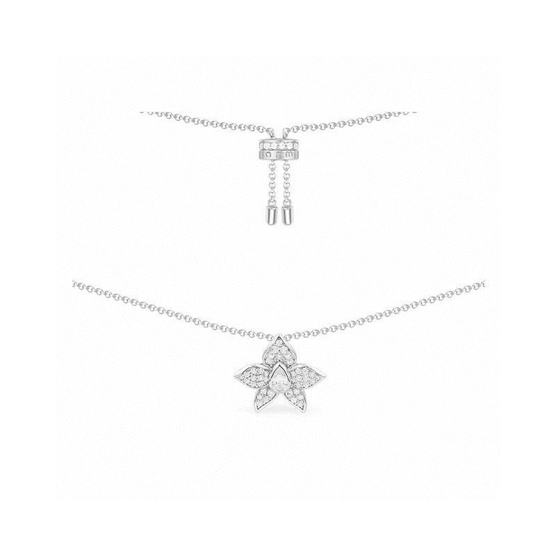 Floral Pendant Necklace in Silver-Tone main product view