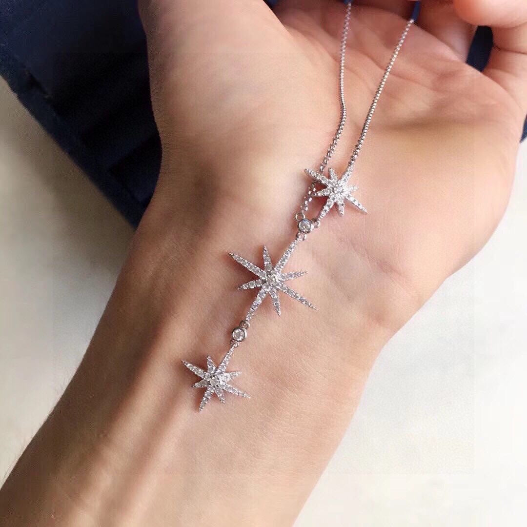 Star Pendant Necklace in Polished Metal-Tone styled product view