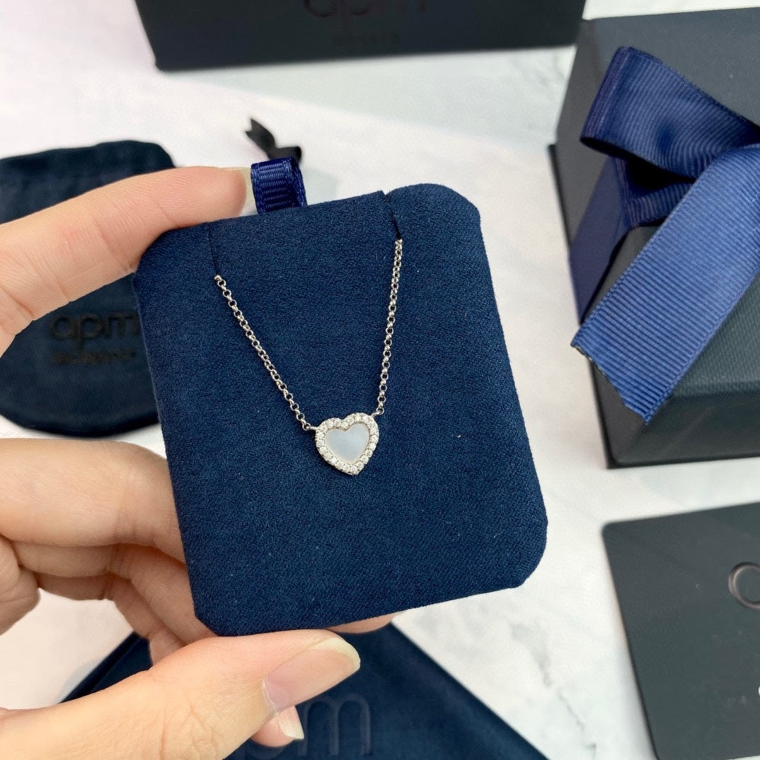 Adjustable Heart Pendant Necklace in Polished Metal-Tone styled product view