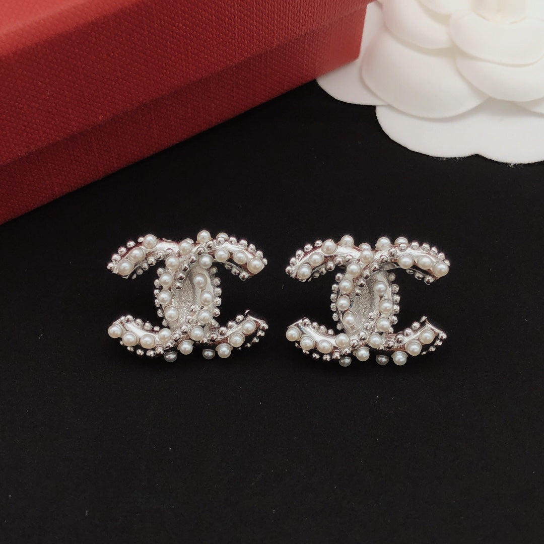 Signature Emblem Stud Earrings in Gold-Tone – Design 017 main product view