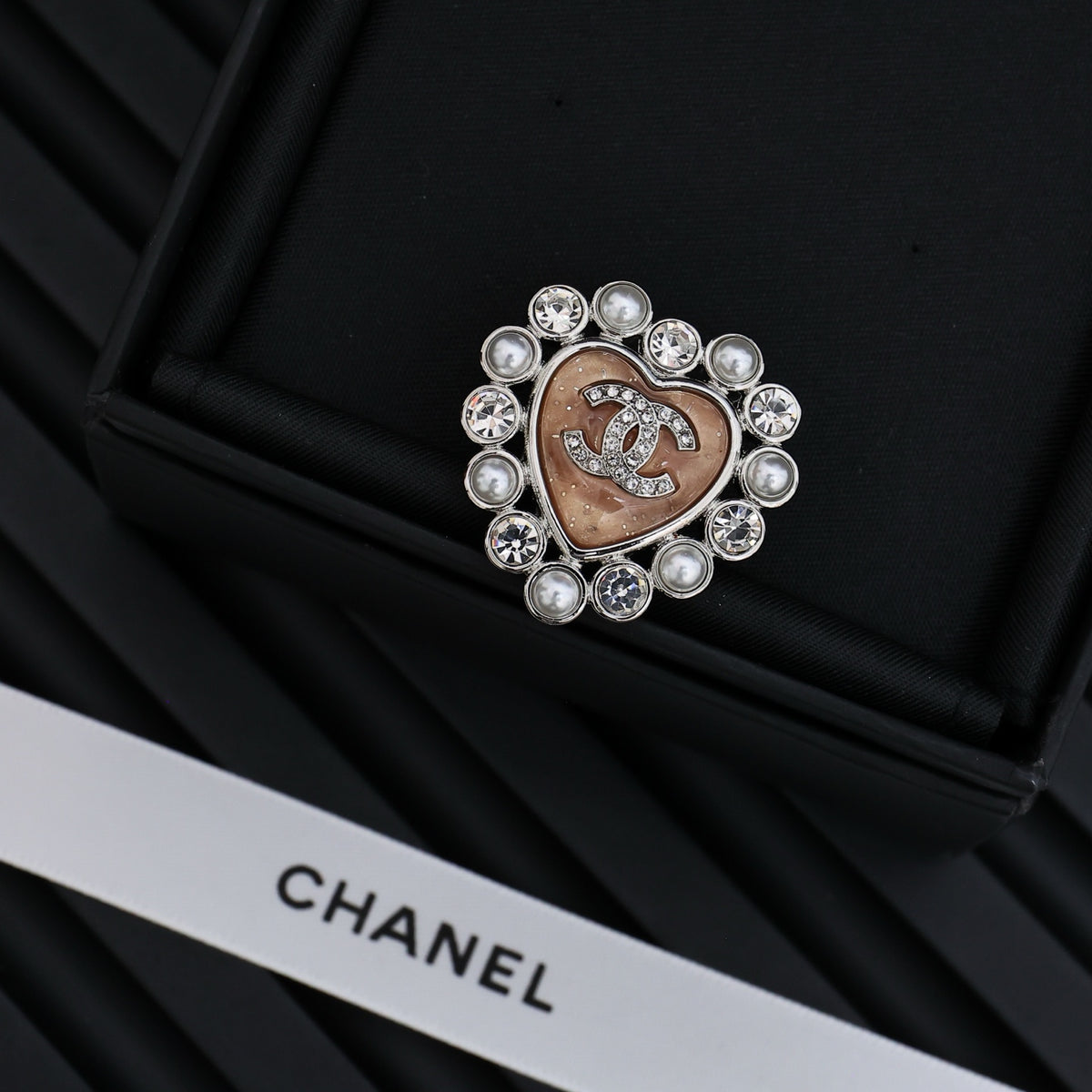 Heart Brooch in Silver-Tone front product view