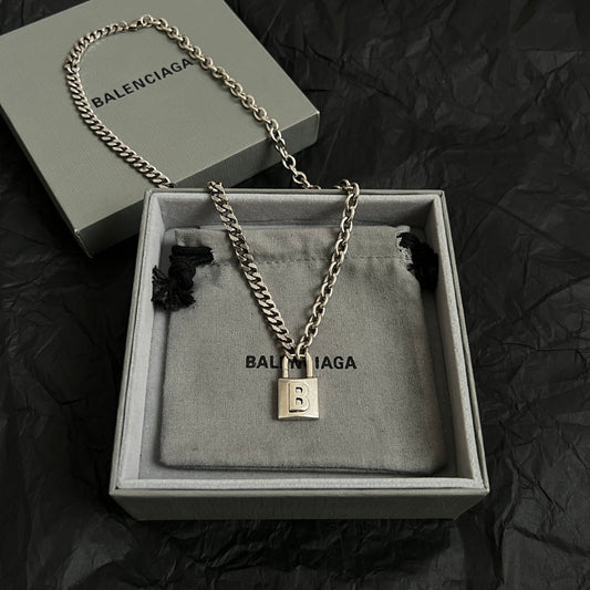 Geometric Emblem Pendant Necklace in Polished Metal-Tone – Vintage Detail – Design 085 main product view