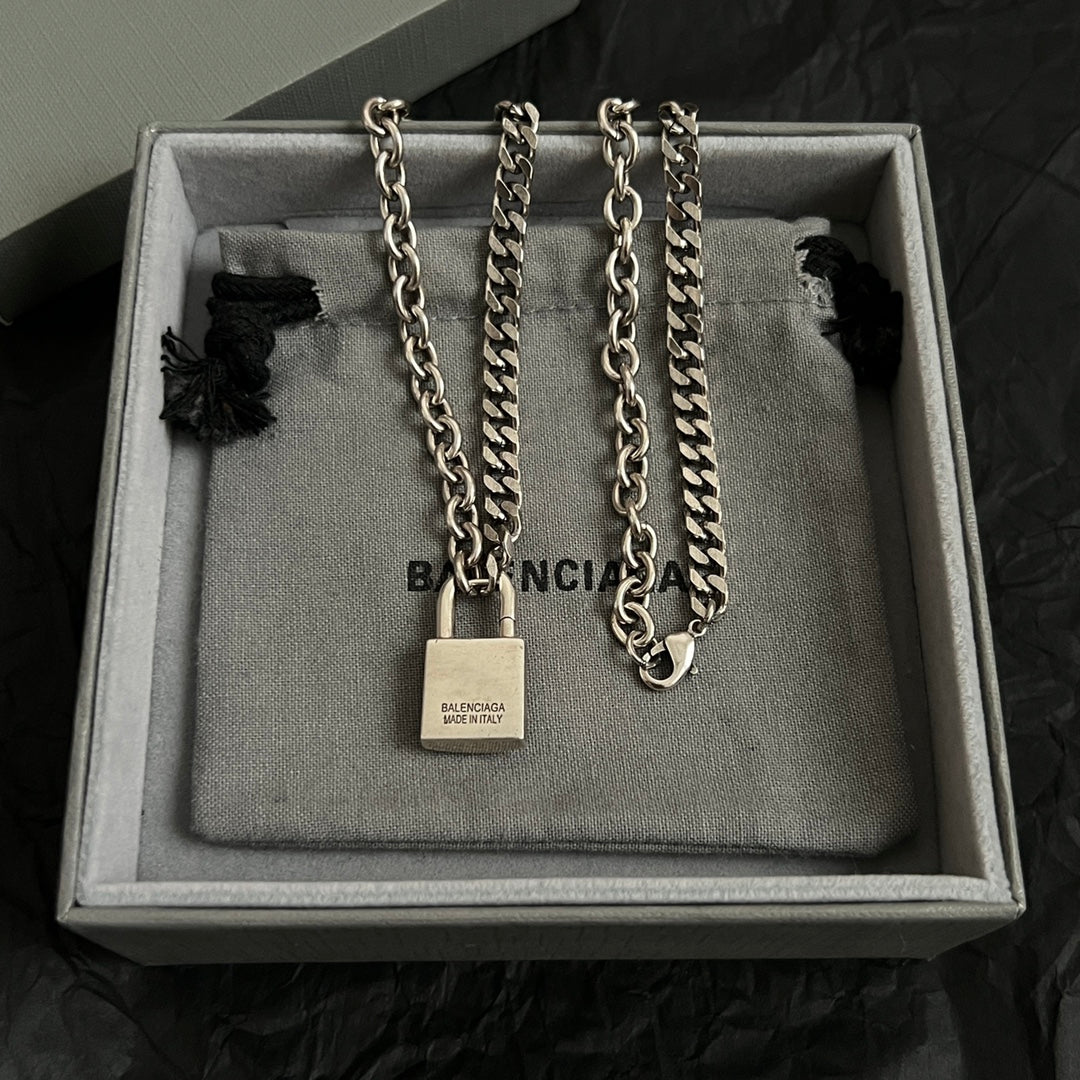 Geometric Emblem Pendant Necklace in Polished Metal-Tone – Vintage Detail – Design 085 styled product view