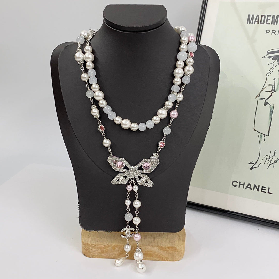 Butterfly Pearl-Detail Pendant Necklace main product view