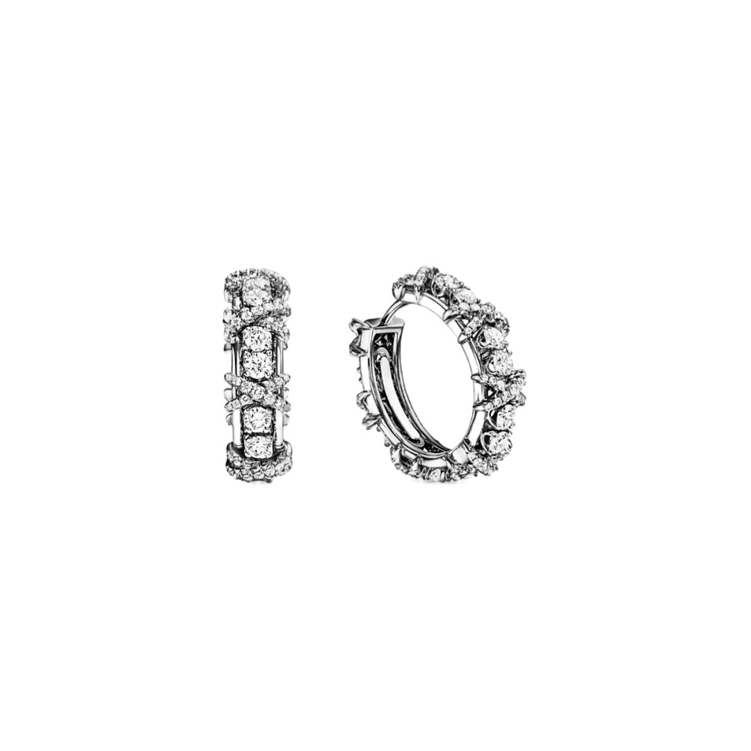 Signature Emblem Crystal-Accent Stud Earrings – Design 024 front product view