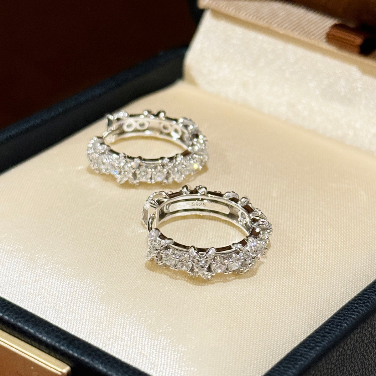 Signature Emblem Crystal-Accent Stud Earrings – Design 024 main product view