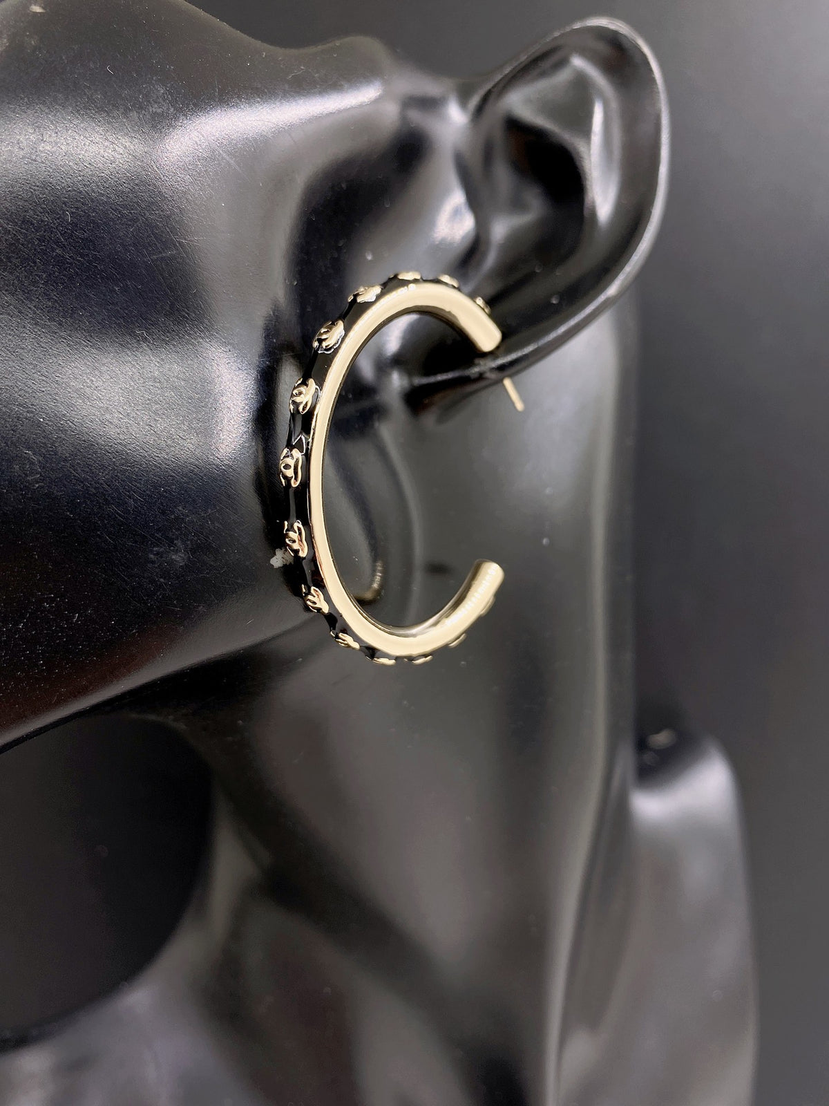 Round Statement Earrings in Gold-Tone – Design 001 front product view