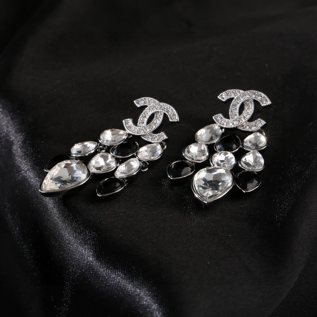 Signature Emblem Crystal-Accent Stud Earrings – Design 023 main product view