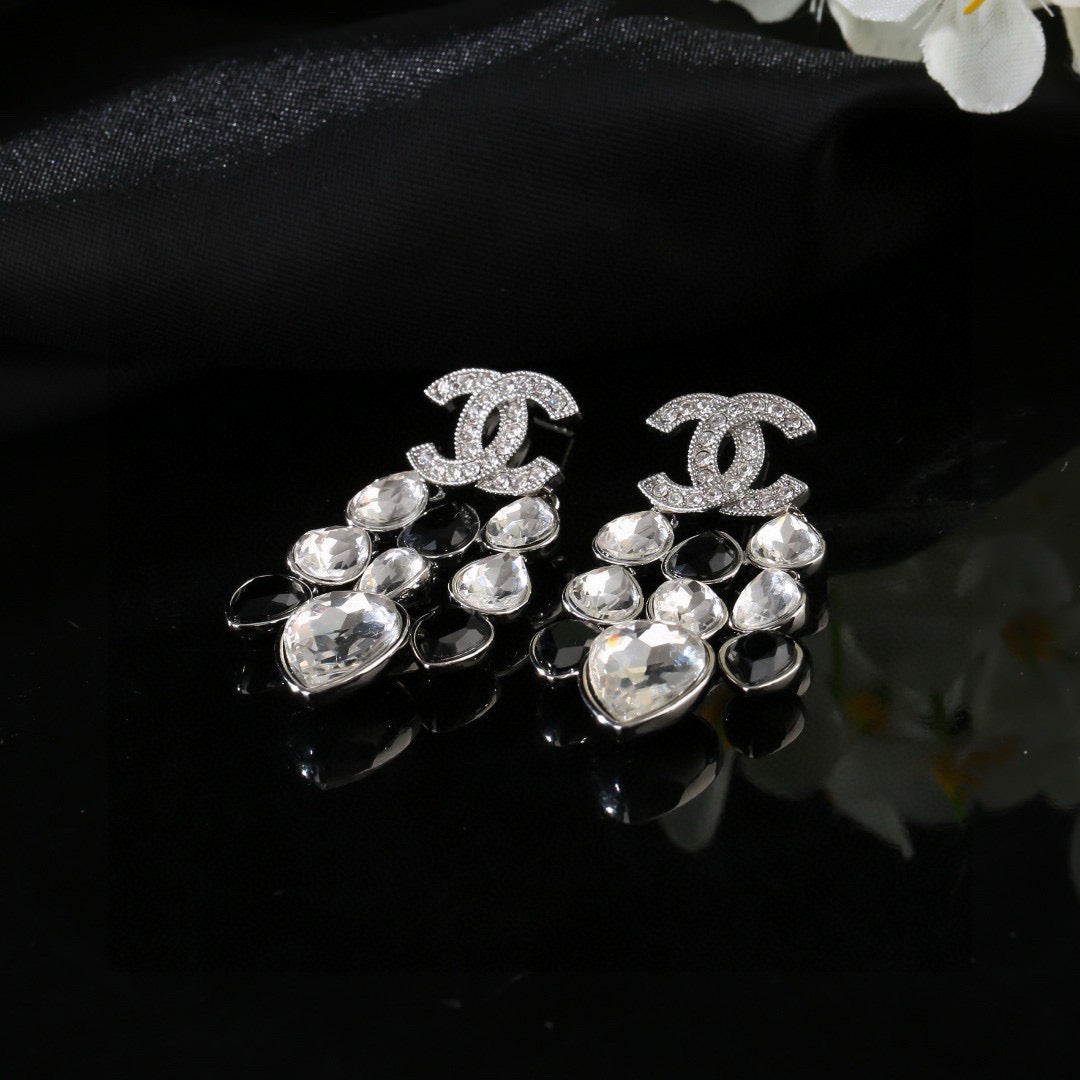 Signature Emblem Crystal-Accent Stud Earrings – Design 023 styled product view