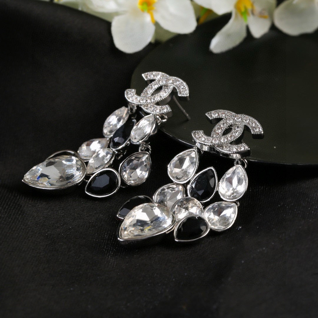 Signature Emblem Crystal-Accent Stud Earrings – Design 023 detail view