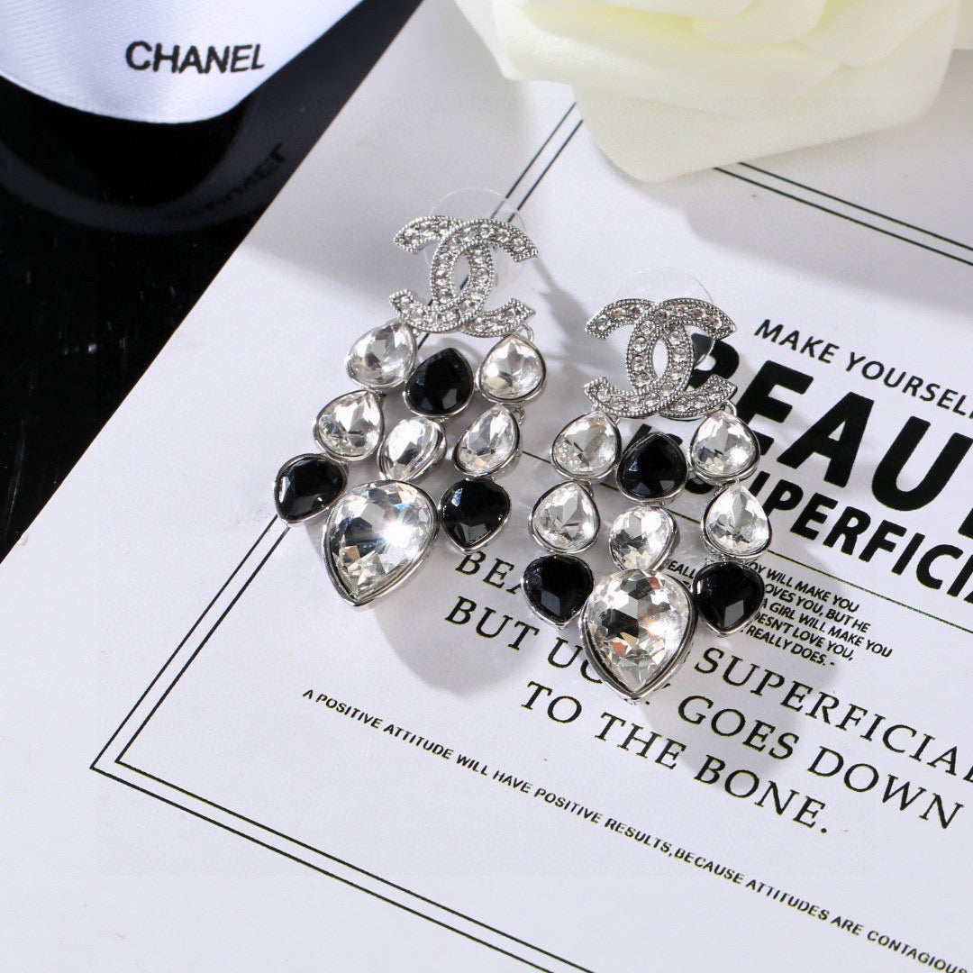 Signature Emblem Crystal-Accent Stud Earrings – Design 023 front product view