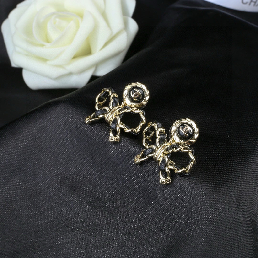 Bow Statement Earrings in Polished Metal-Tone – Design 001 styled product view