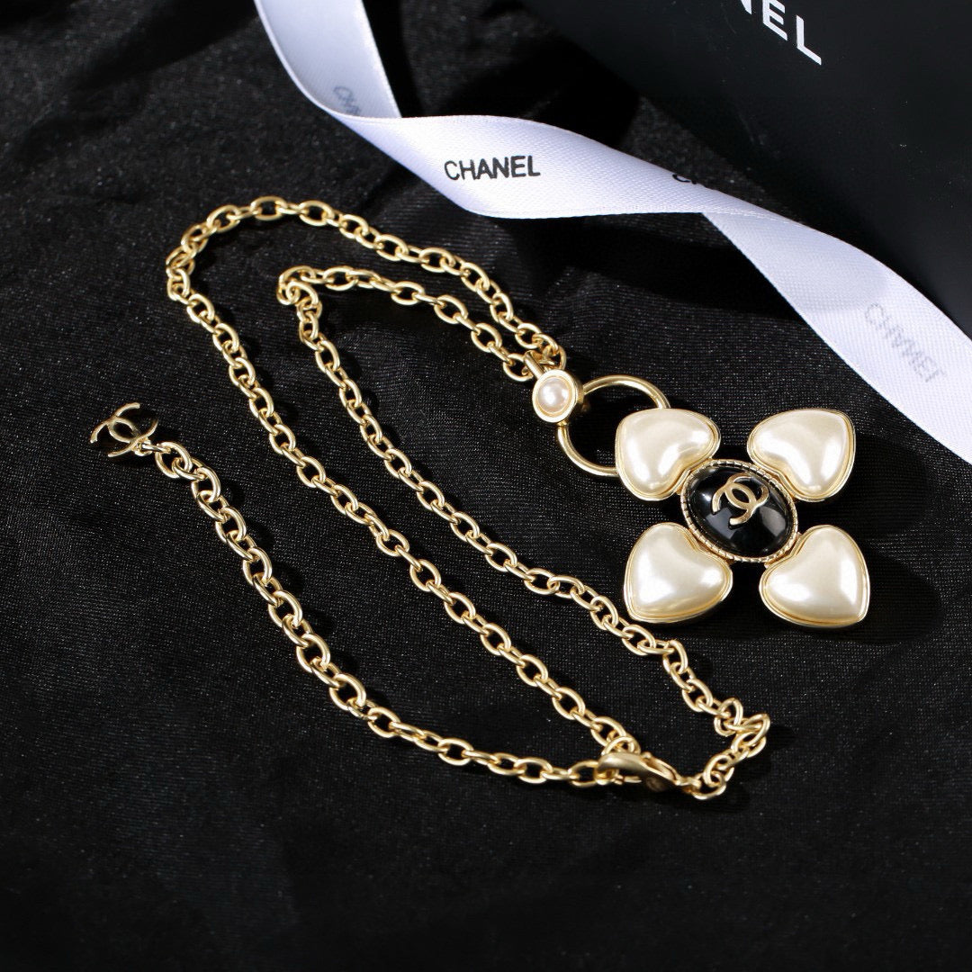 Signature Emblem Pendant Necklace in Gold-Tone – Design 052 main product view