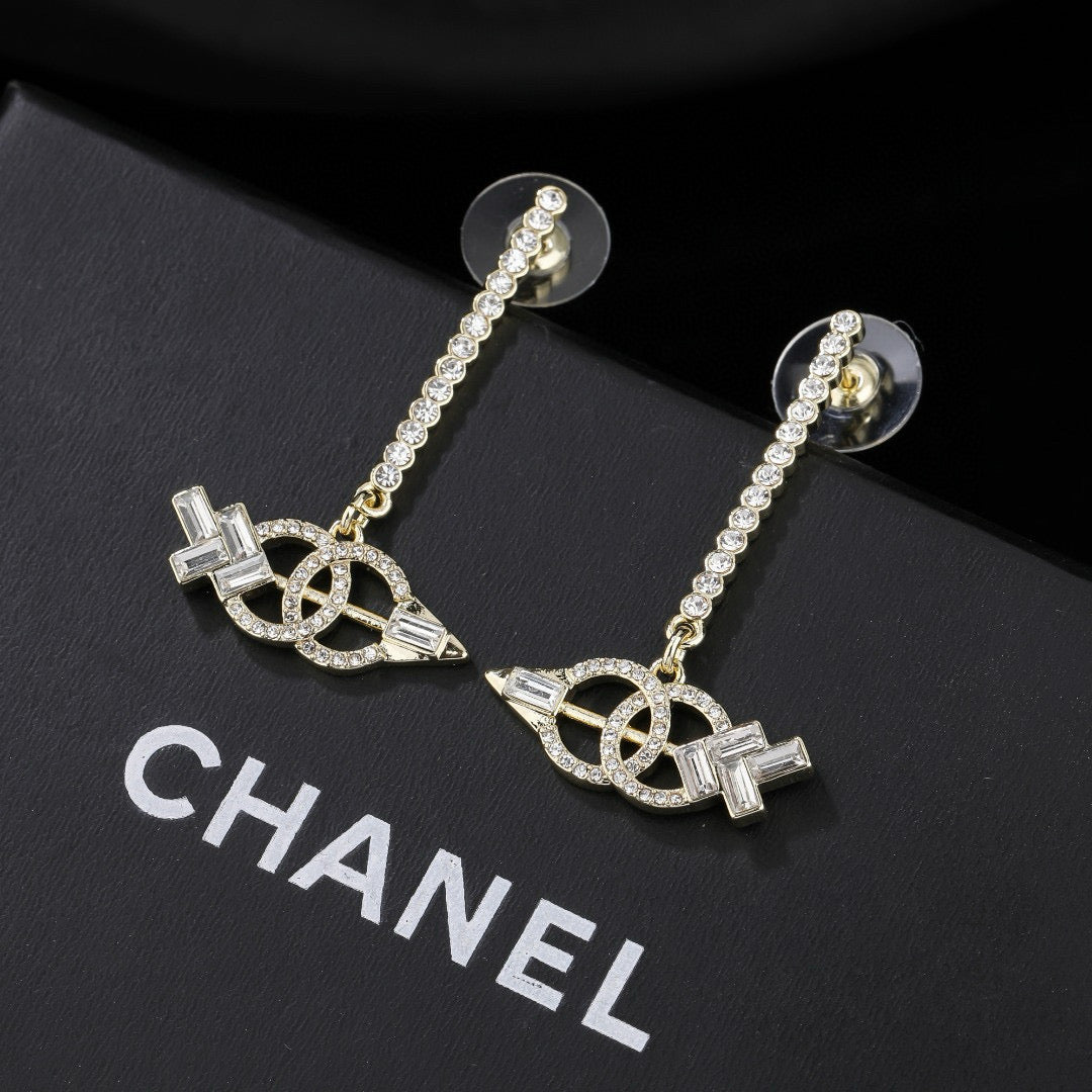 Signature Emblem Statement Earrings in Polished Metal-Tone – Design 042 main product view