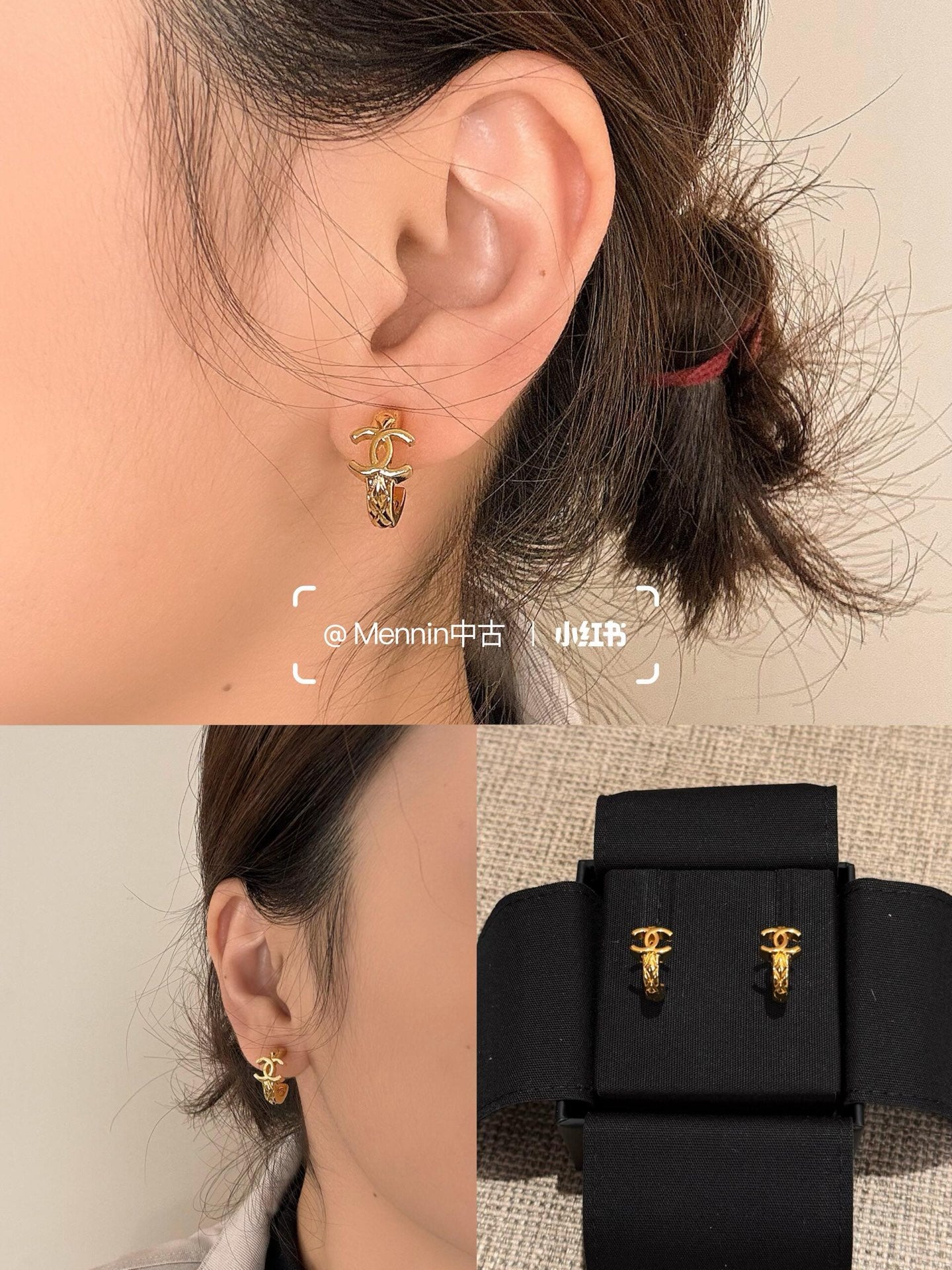 Signature Emblem Statement Earrings in Gold-Tone – Design 020 front product view
