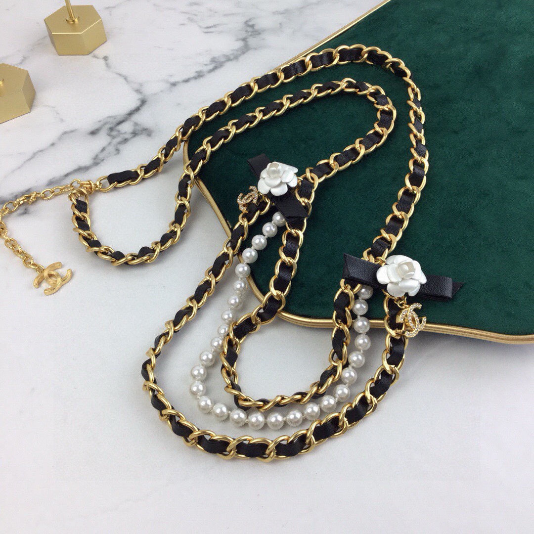 Camellia Jewelry Accessory in Gold-Tone – Camellia Detail – Design 003 detail view