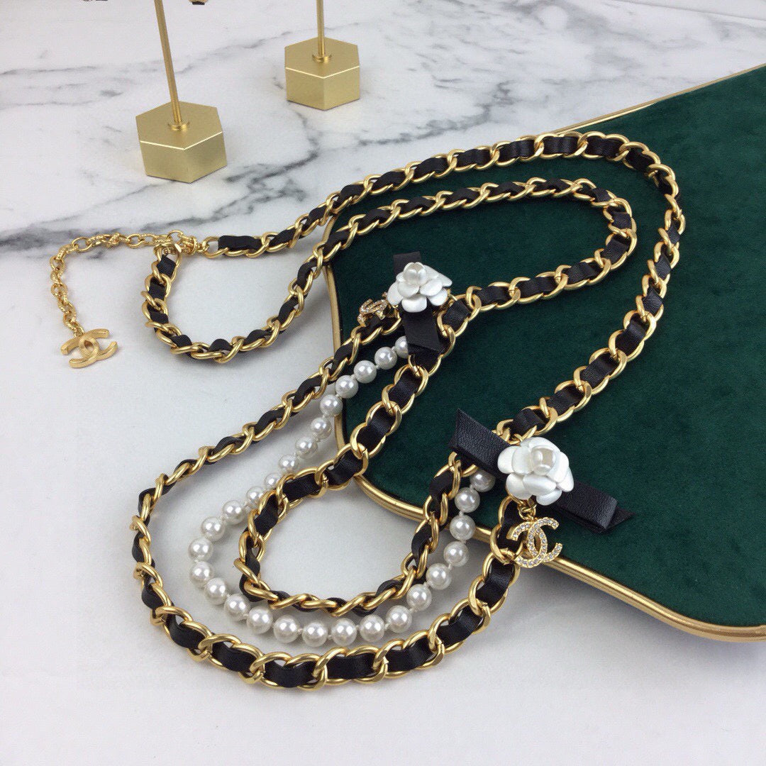 Camellia Jewelry Accessory in Gold-Tone – Camellia Detail – Design 003 main product view