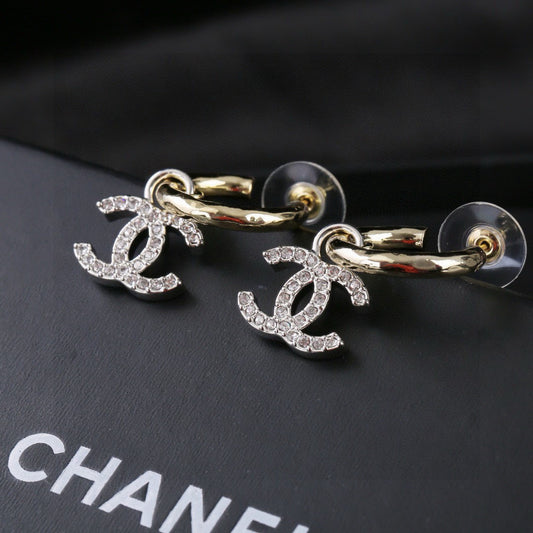 Signature Emblem Statement Earrings in Polished Metal-Tone – Design 009 main product view
