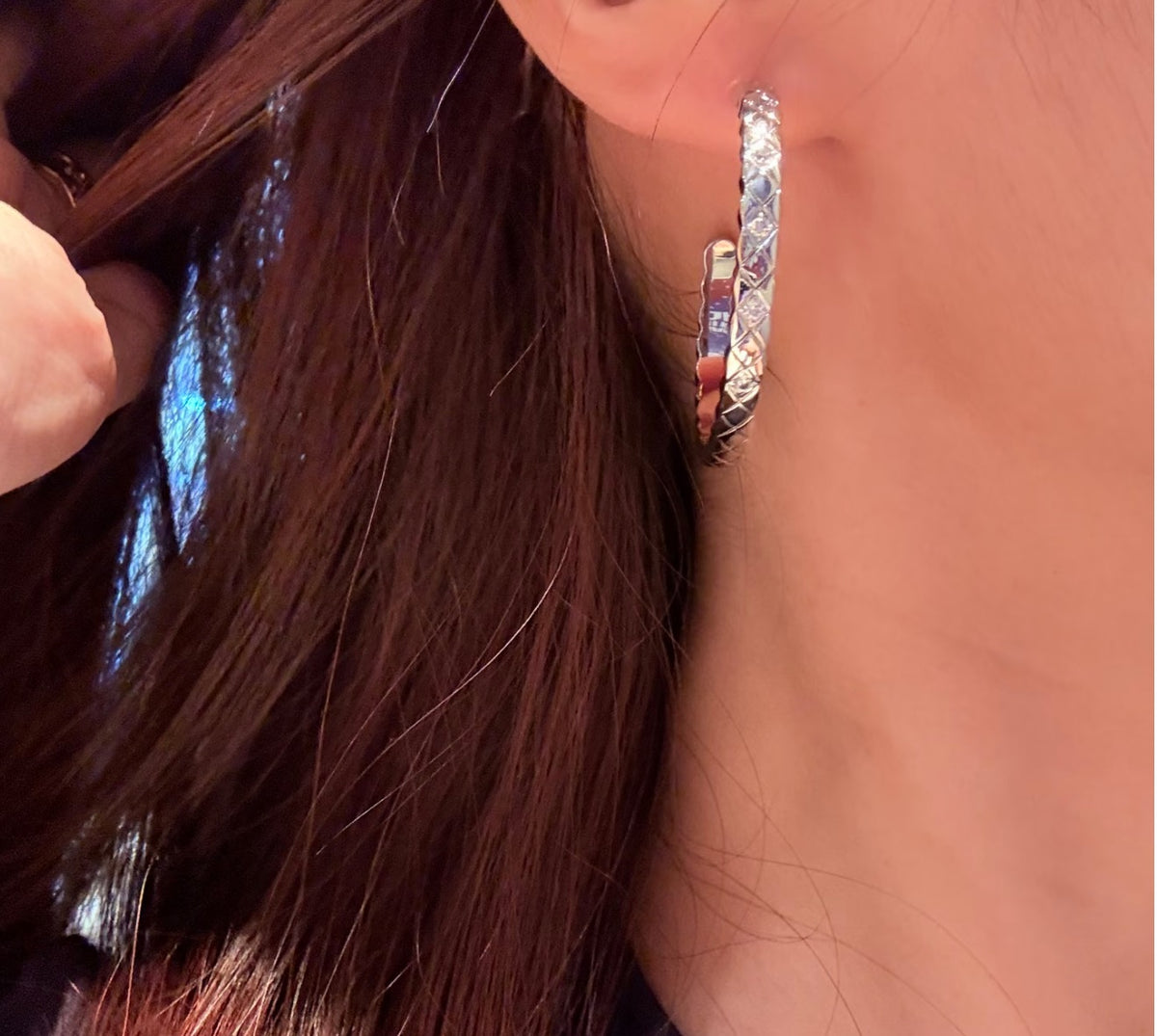 Signature Emblem Crystal-Accent Statement Earrings – Design 004 detail view