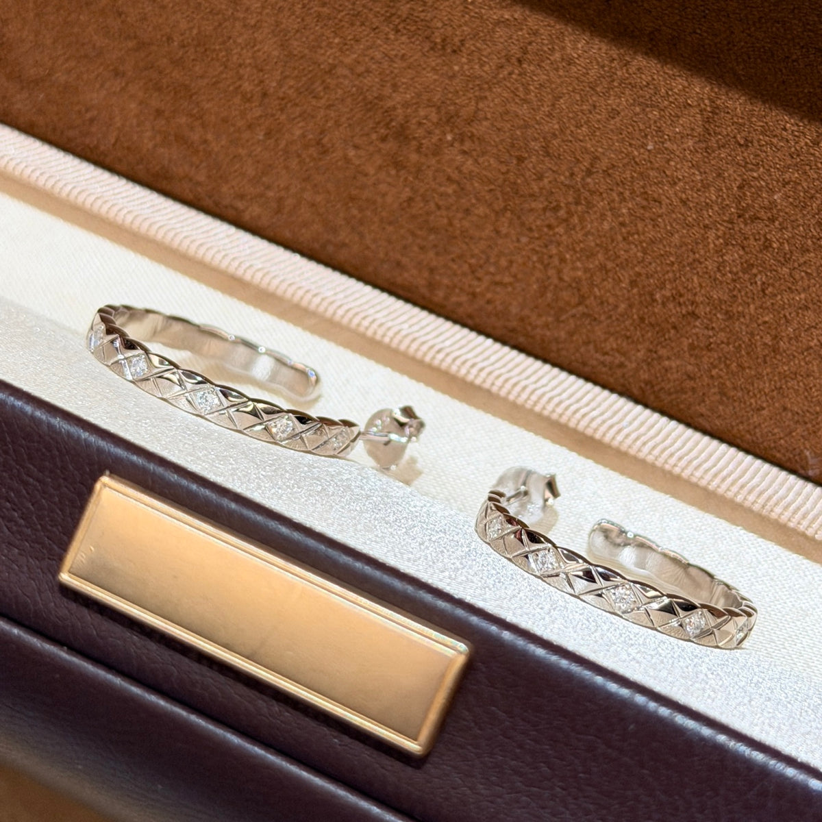 Signature Emblem Crystal-Accent Statement Earrings – Design 004 styled product view