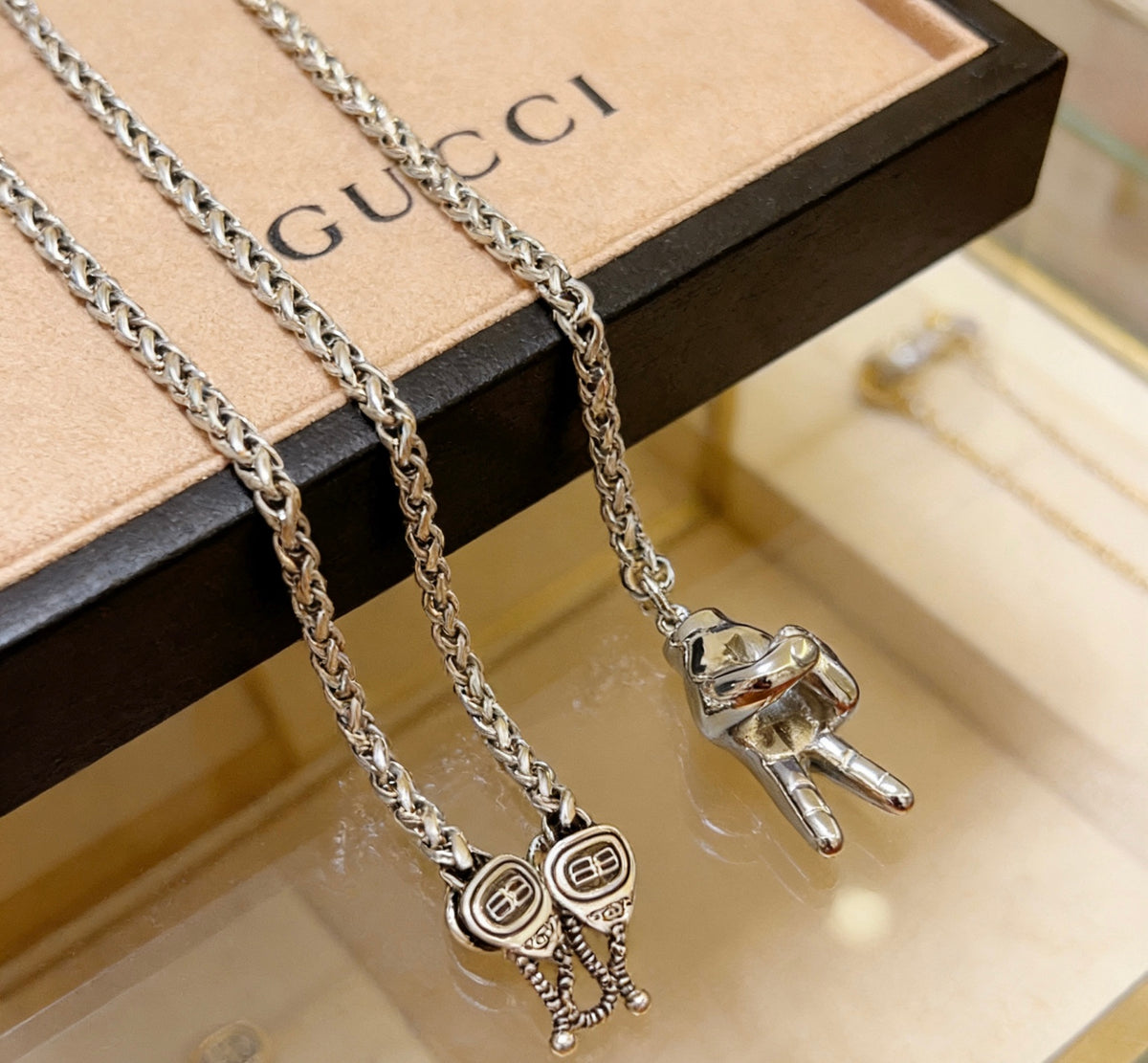 Geometric Emblem Pendant Necklace in Polished Metal-Tone – Vintage Detail – Design 034 front product view