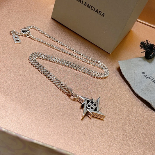 Geometric Emblem Pendant Necklace in Polished Metal-Tone – Vintage Detail – Design 033 main product view