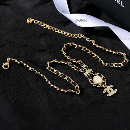 Signature Emblem Pendant Necklace in Gold-Tone – Design 007 main product view