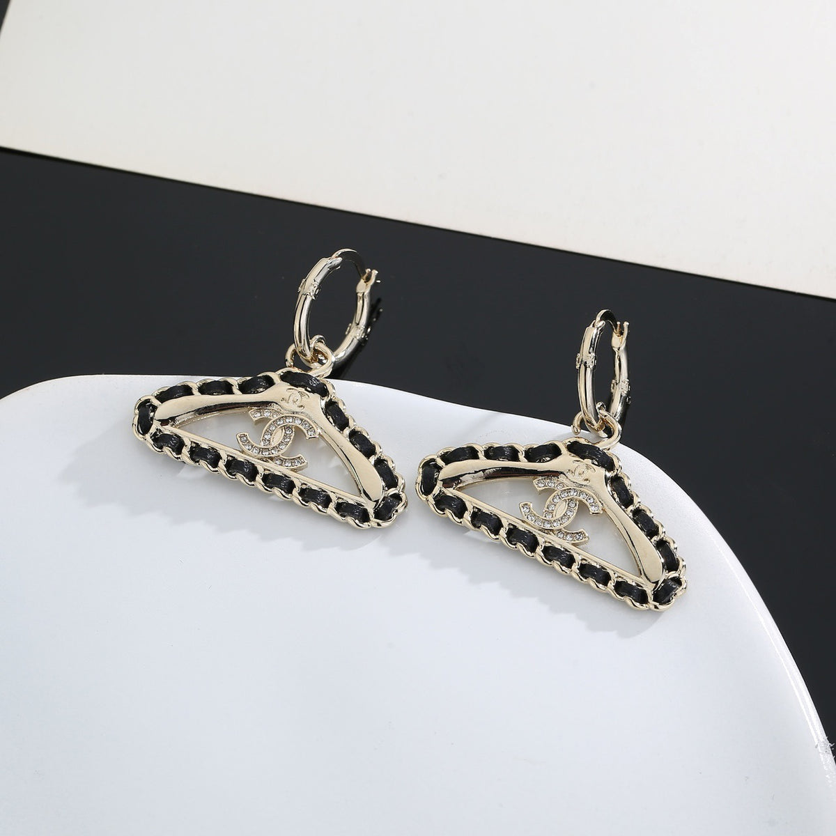Signature Emblem Stud Earrings in Gold-Tone – Design 020 main product view