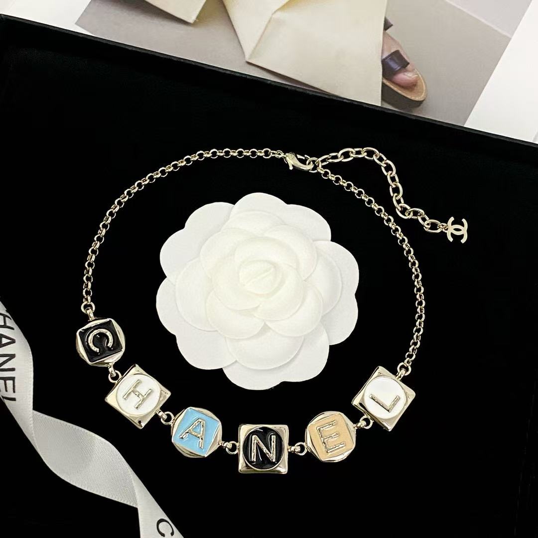 Letter Pendant Necklace in Polished Metal-Tone – Design 011 styled product view