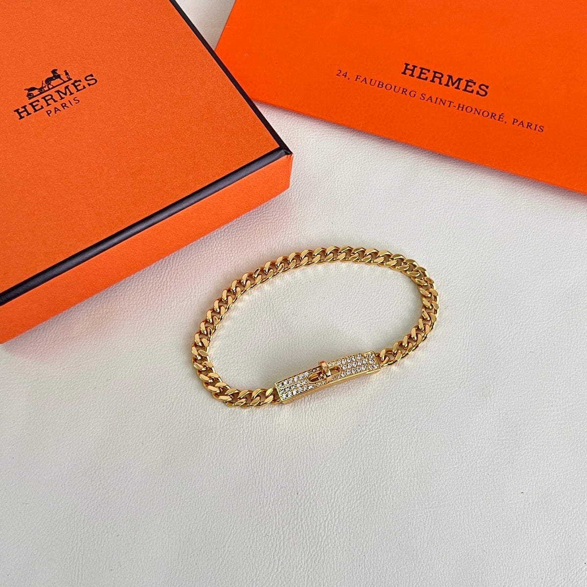 Signature Emblem Bracelet in Gold-Tone – Design 003 detail view