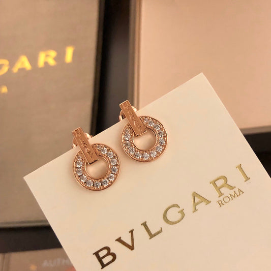 Geometric Emblem Stud Earrings in Gold-Tone main product view