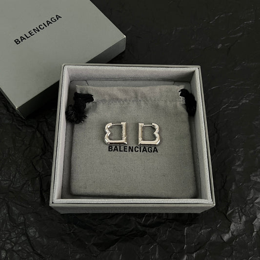 Ring Motif Statement Earrings in Polished Metal-Tone – Design 003 main product view