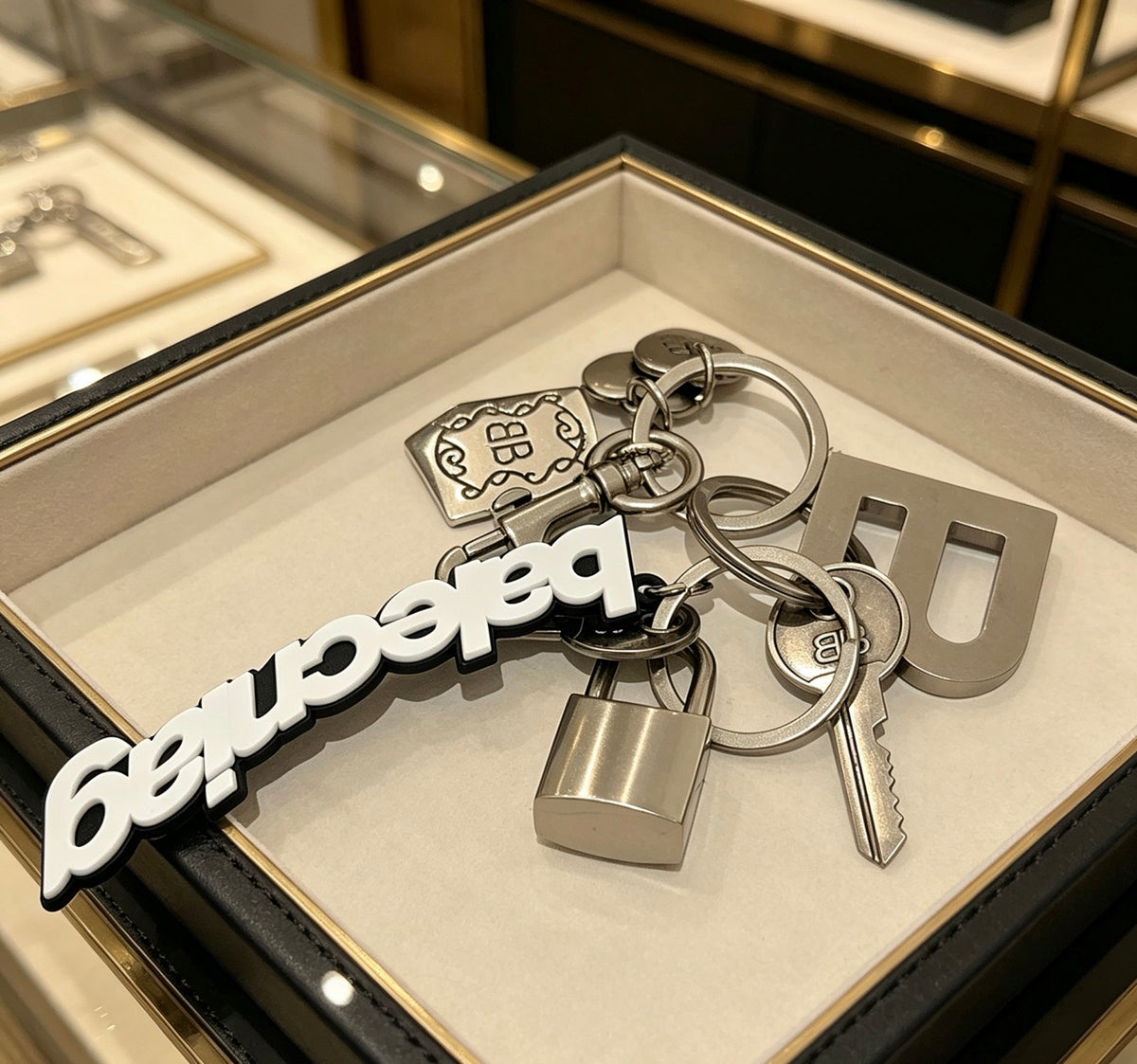 Key Jewelry Accessory in Polished Metal-Tone – Design 021 styled product view