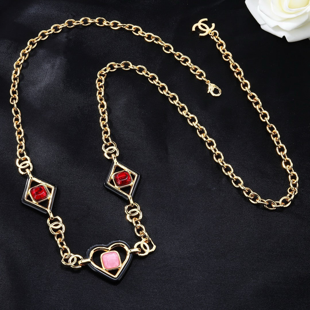 Heart Jewelry Accessory in Polished Metal-Tone – Heart Detail – Design 002 front product view