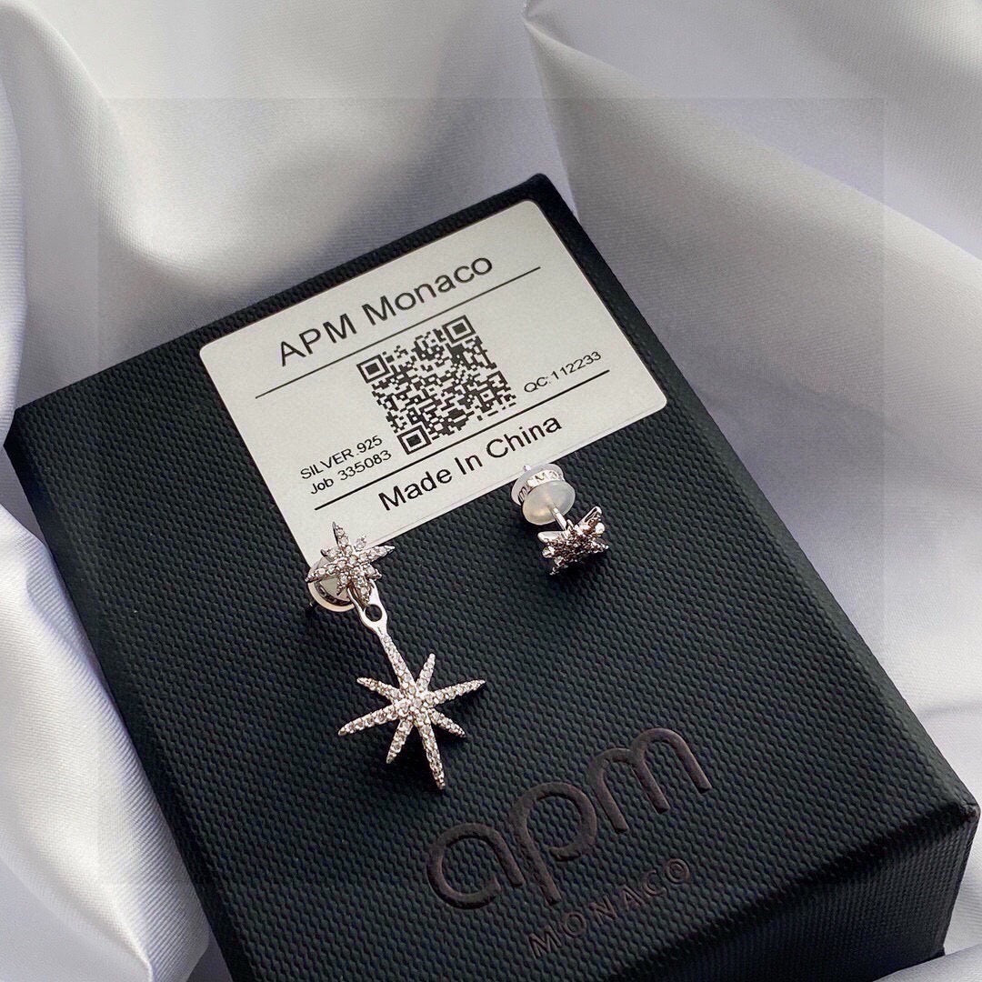 Shooting Star Statement Earrings in Silver-Tone close-up detail