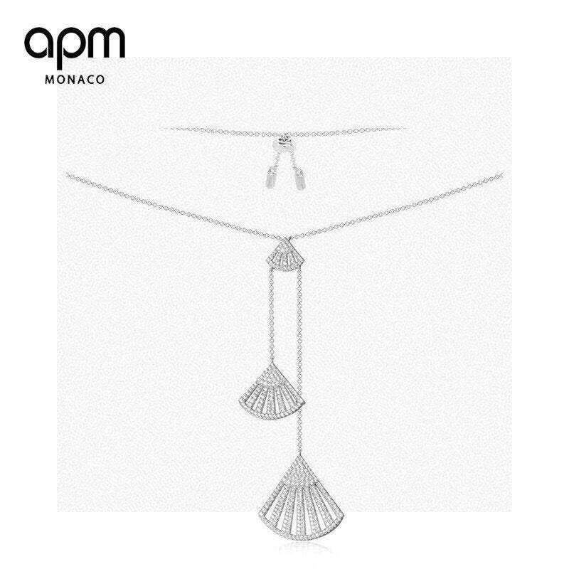 Adjustable Fan Pendant Necklace in Silver-Tone main product view