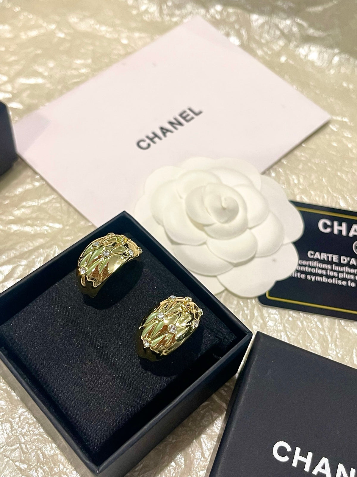 Signature Emblem Crystal-Accent Statement Earrings – Design 007 styled product view
