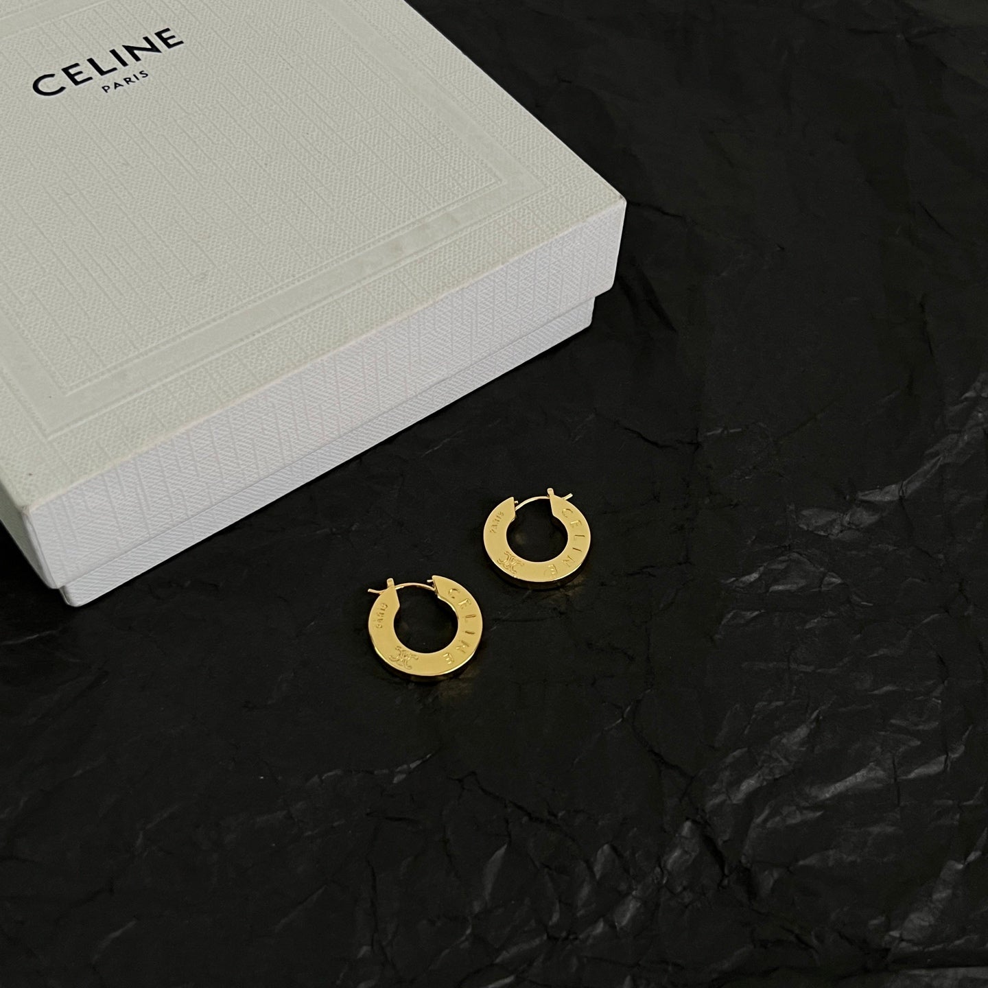 Signature Emblem Statement Earrings in Polished Metal-Tone – Design 01 main product view